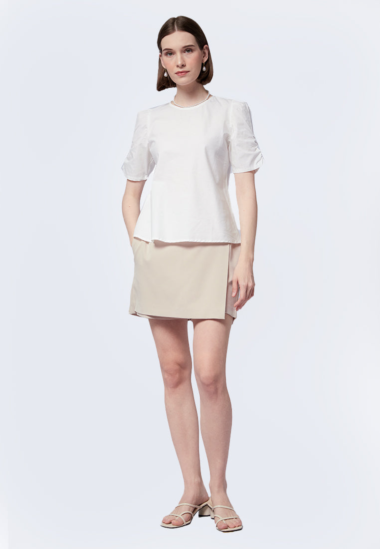 Runched Short Sleeve Top