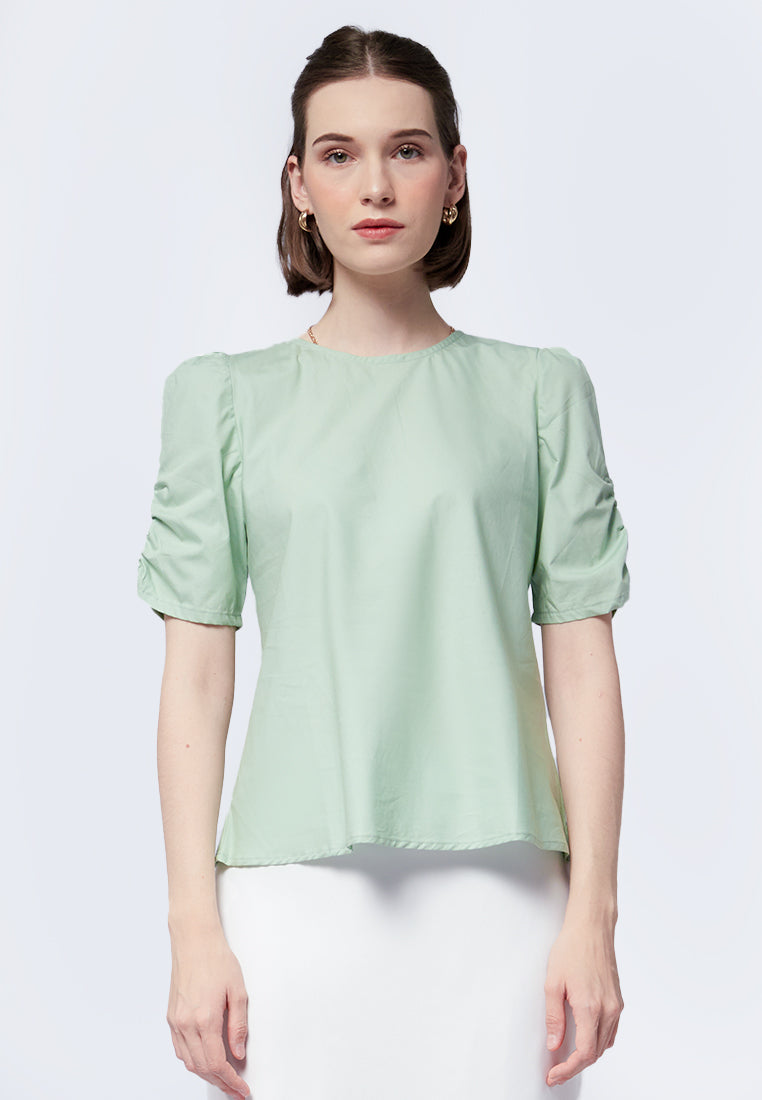 Runched Short Sleeve Top