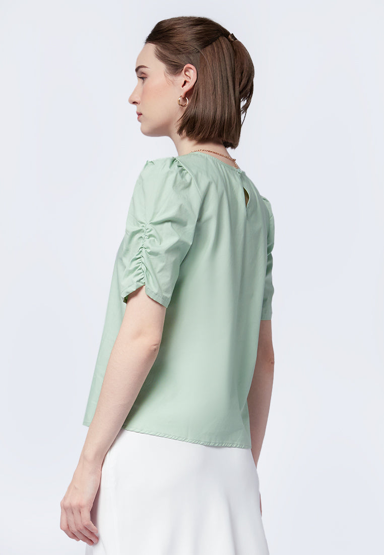 Runched Short Sleeve Top