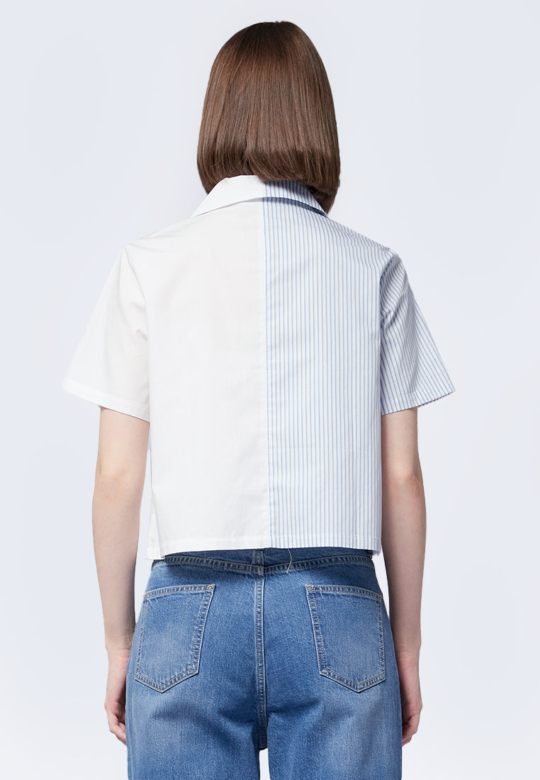 Colorblock Short Sleeve Blouse