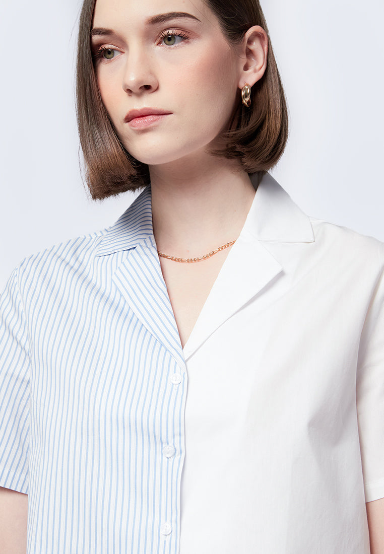 Colorblock Short Sleeve Blouse