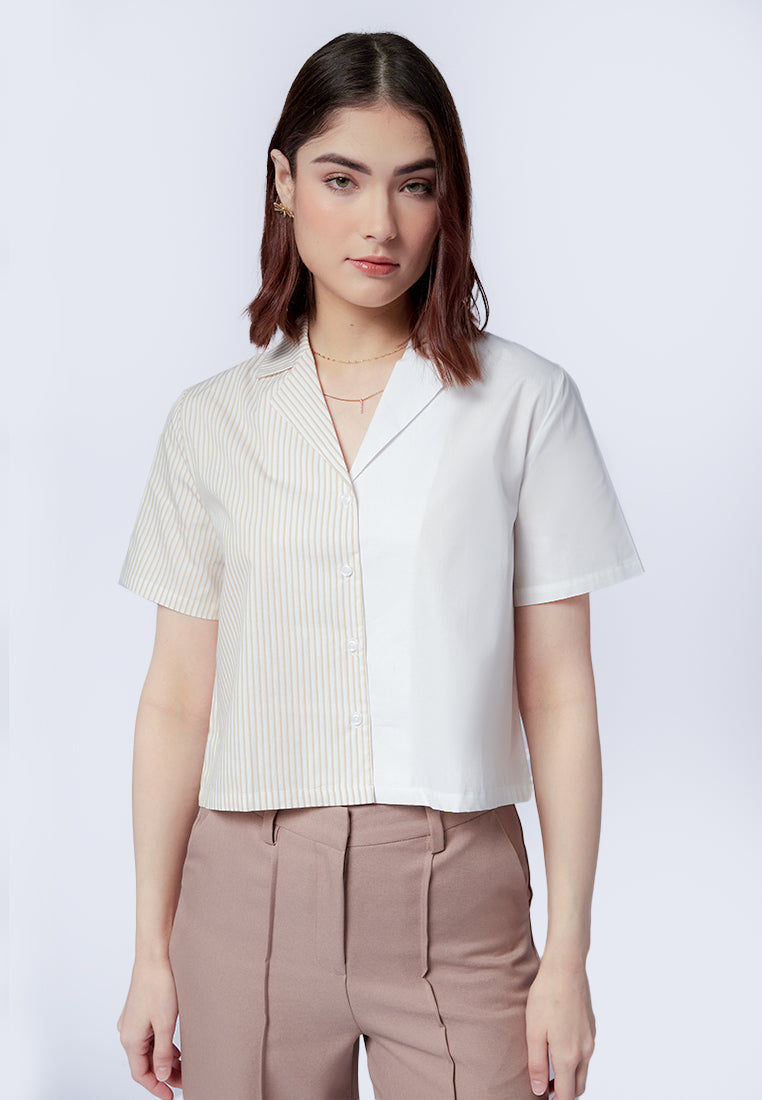 Colorblock Short Sleeve Blouse