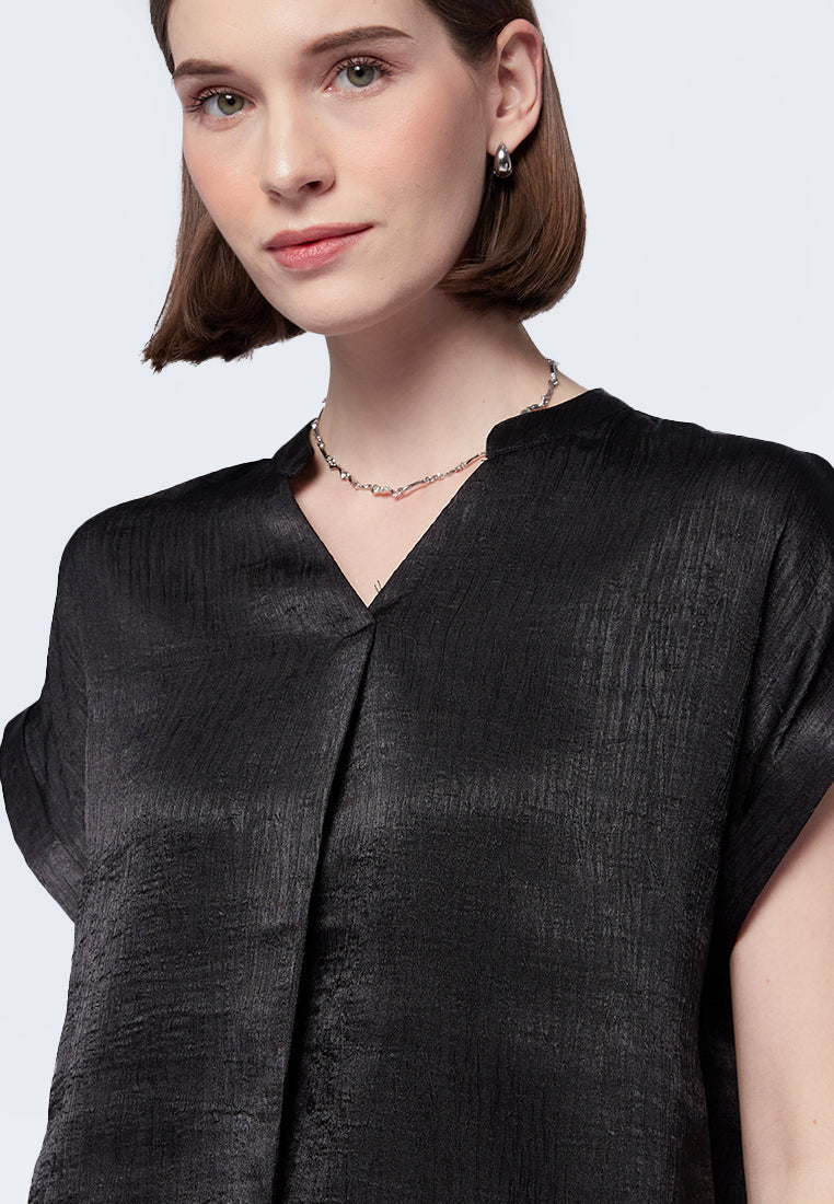 V-Neck Short Sleeve Blouse