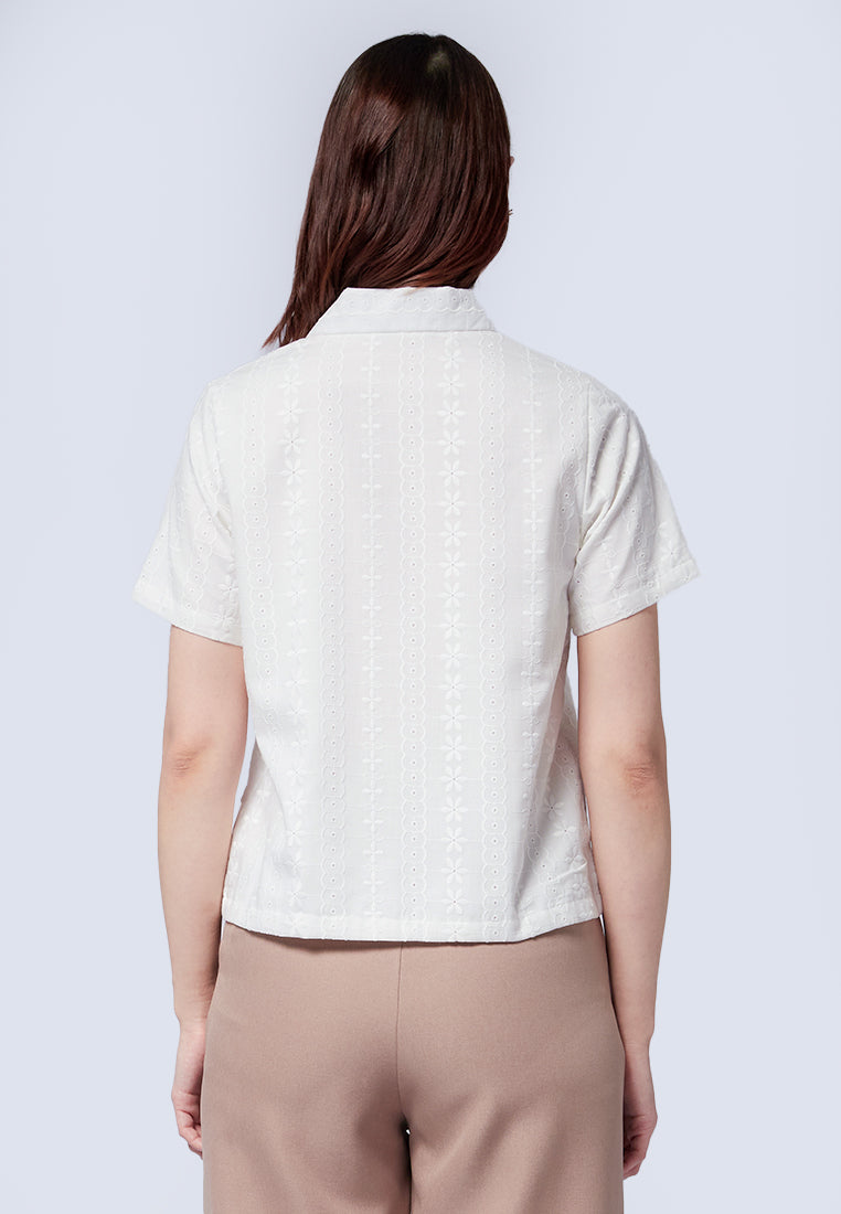 Short Sleeve Textured Blouse
