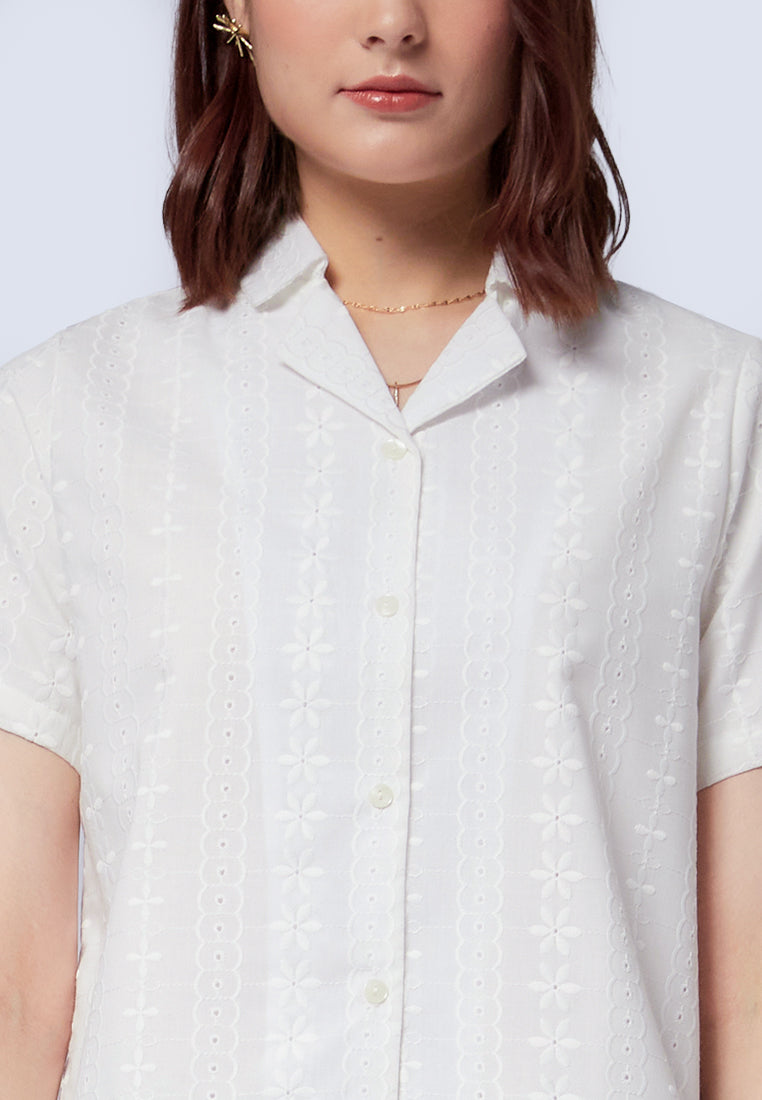 Short Sleeve Textured Blouse