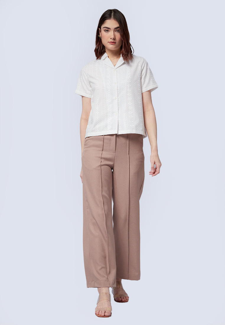 Short Sleeve Textured Blouse