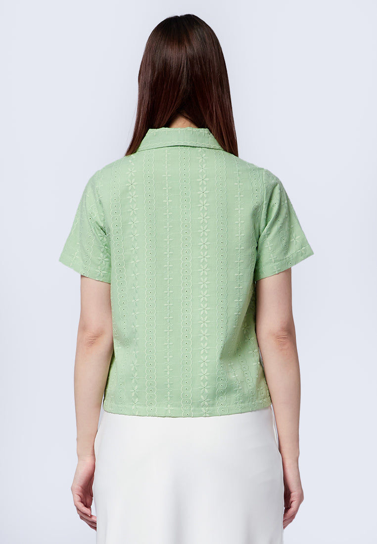 Short Sleeve Textured Blouse