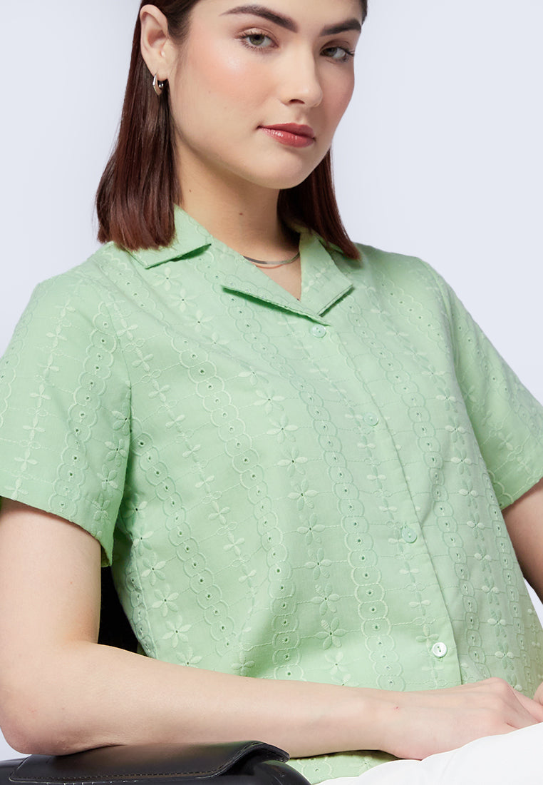 Short Sleeve Textured Blouse