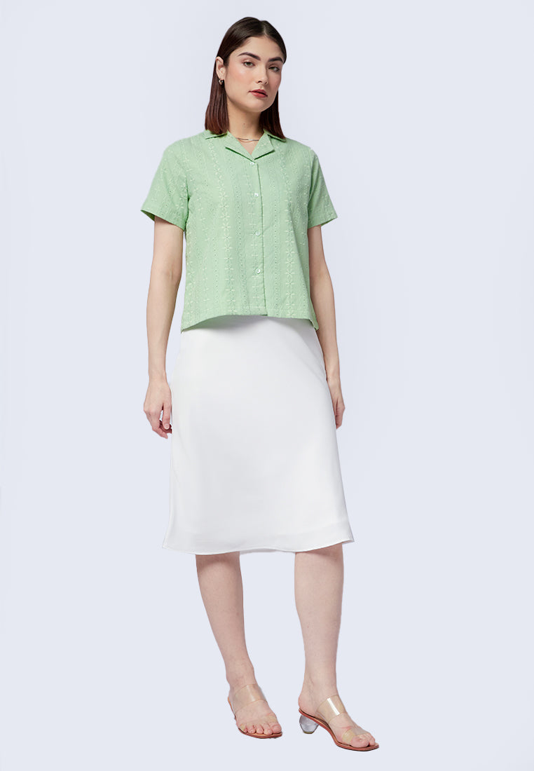 Short Sleeve Textured Blouse