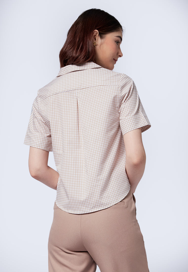 Printed Short Sleeve Blouse