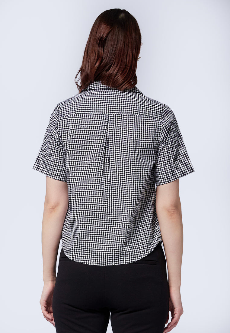 Printed Short Sleeve Blouse