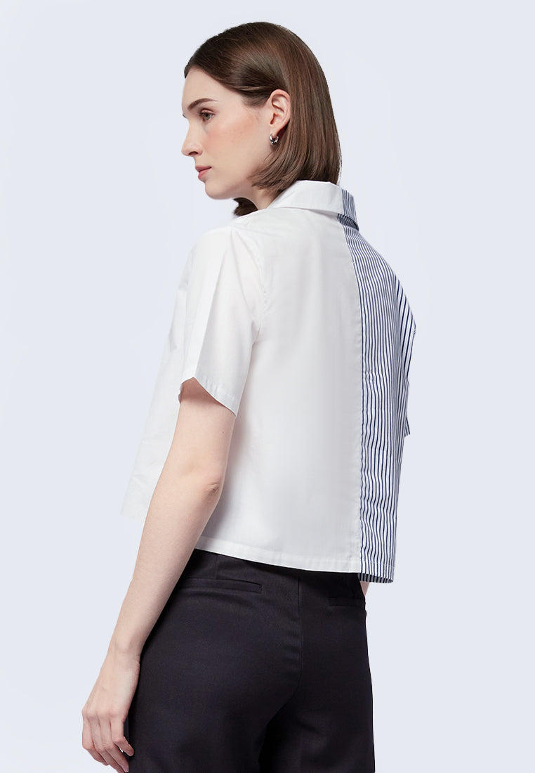 Colorblock Short Sleeve Blouse