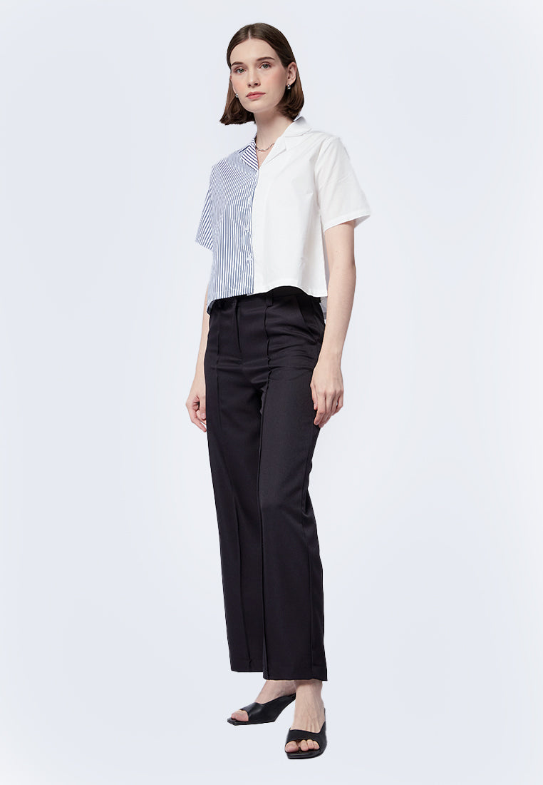 Colorblock Short Sleeve Blouse