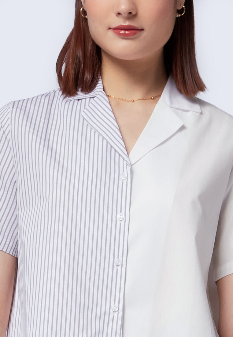 Colorblock Short Sleeve Blouse