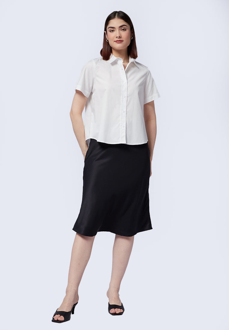 High Low Hem Short Sleeve Blouse