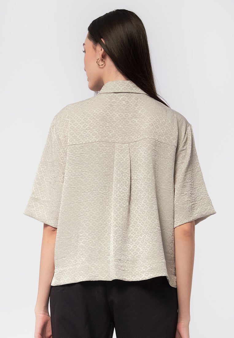 Short Sleeve V-Neck Blouse