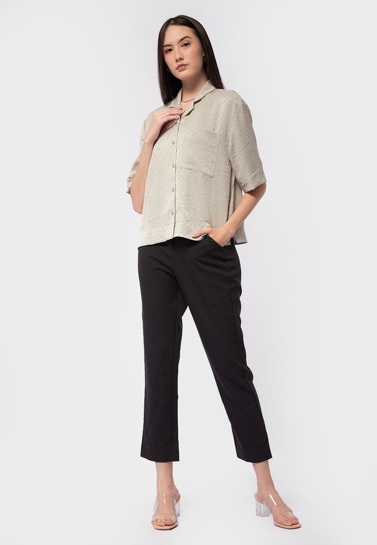 Short Sleeve V-Neck Blouse
