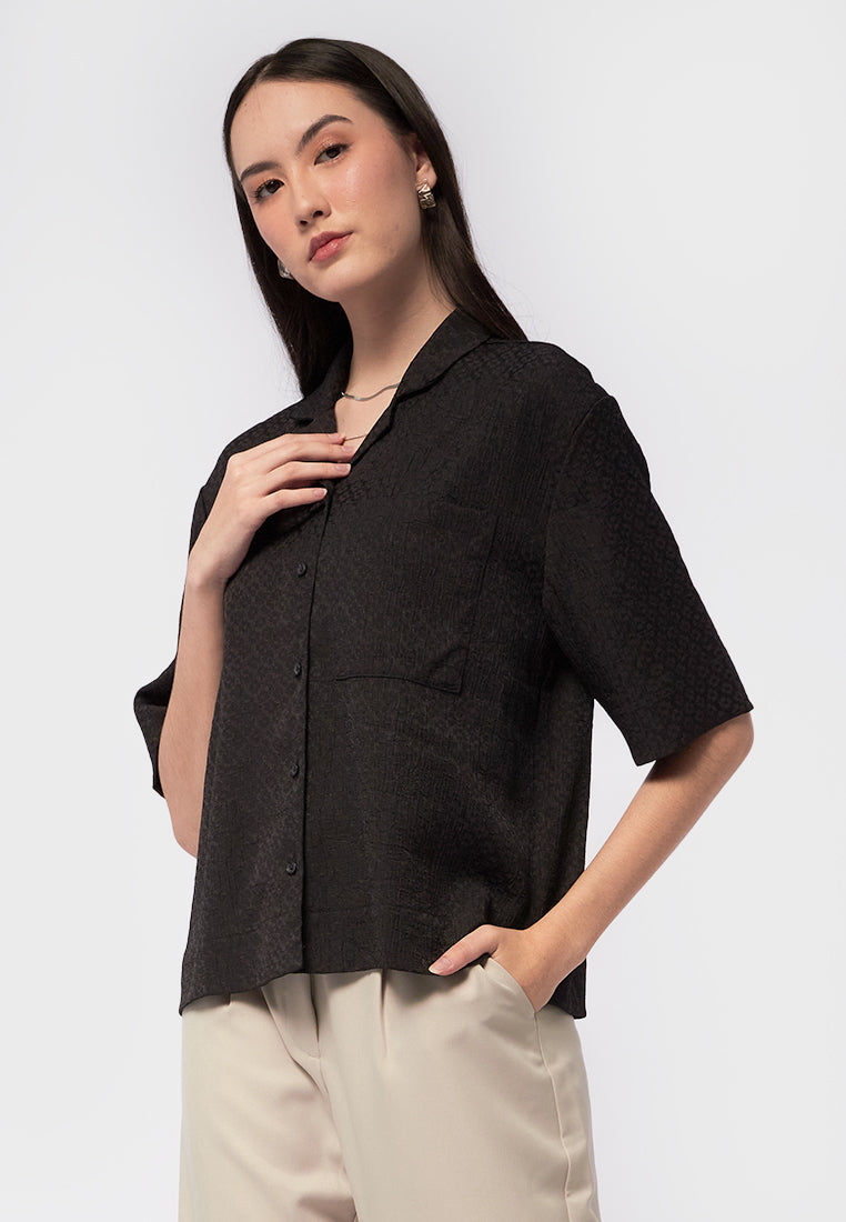 Short Sleeve V-Neck Blouse