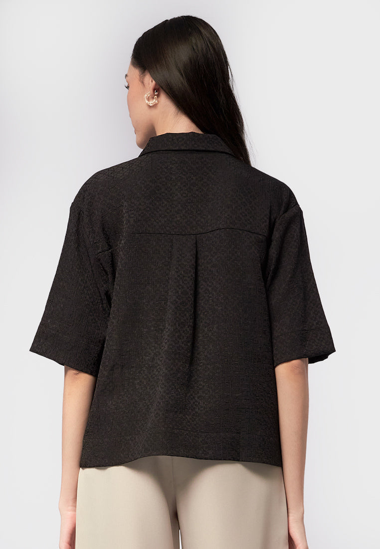 Short Sleeve V-Neck Blouse