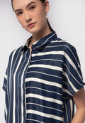 Short Sleeve Stripes Blouse