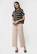 Short Sleeve Stripes Blouse