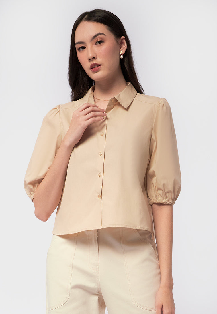 Balloon Short Sleeve Blouse