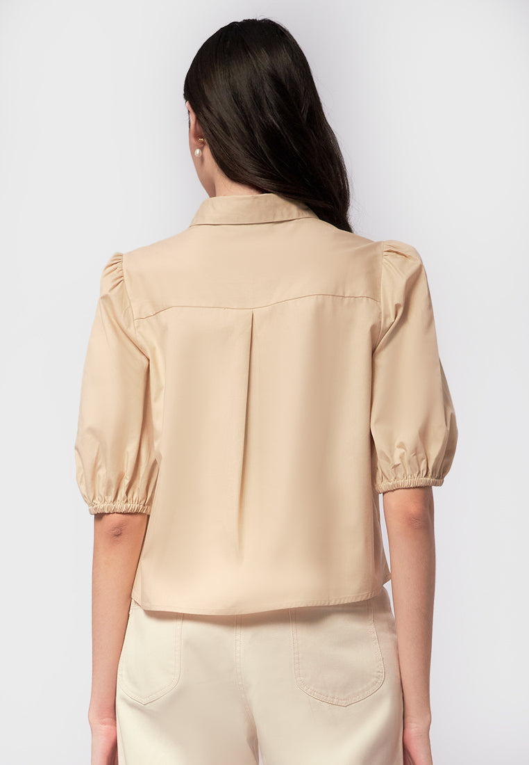 Balloon Short Sleeve Blouse