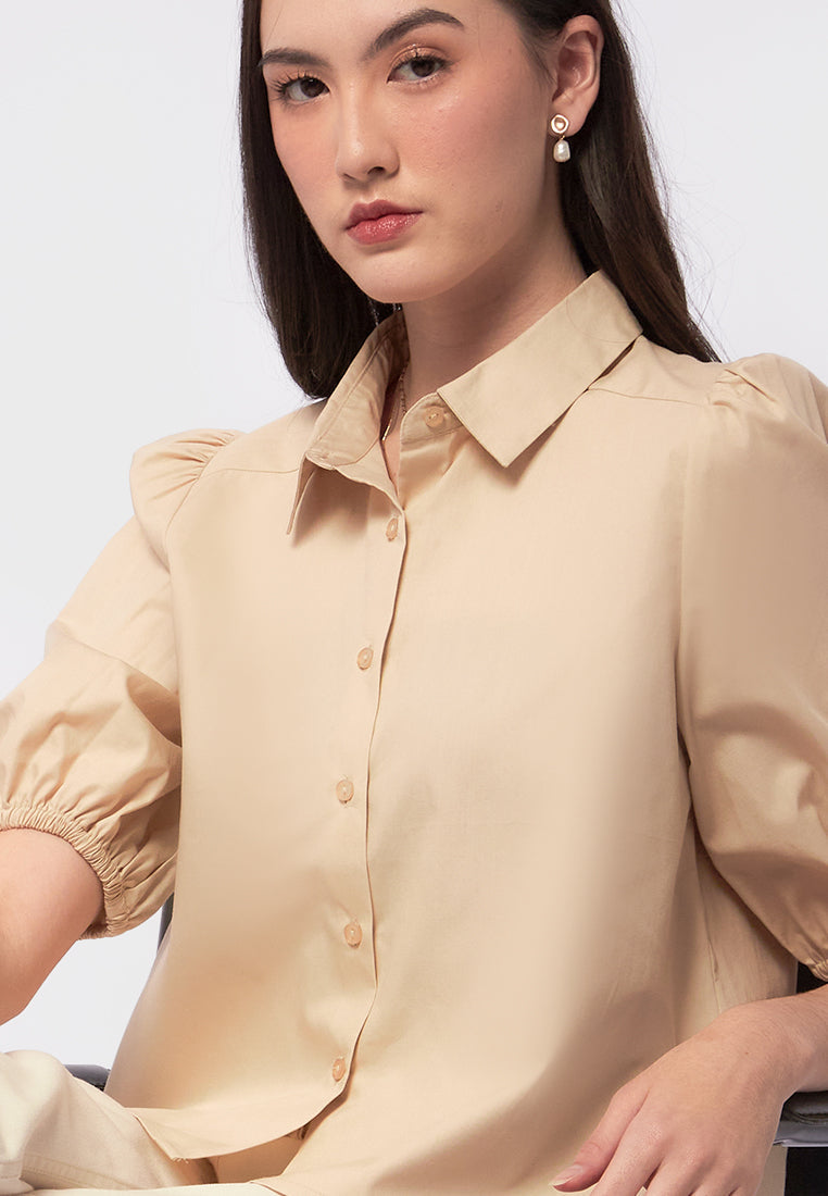 Balloon Short Sleeve Blouse