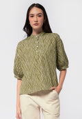 Printed Short Sleeve Blouse