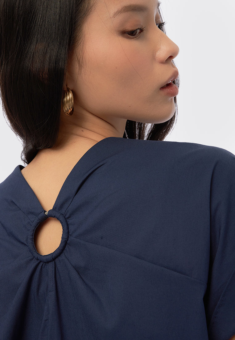 O-Ring Short Sleeve Blouse