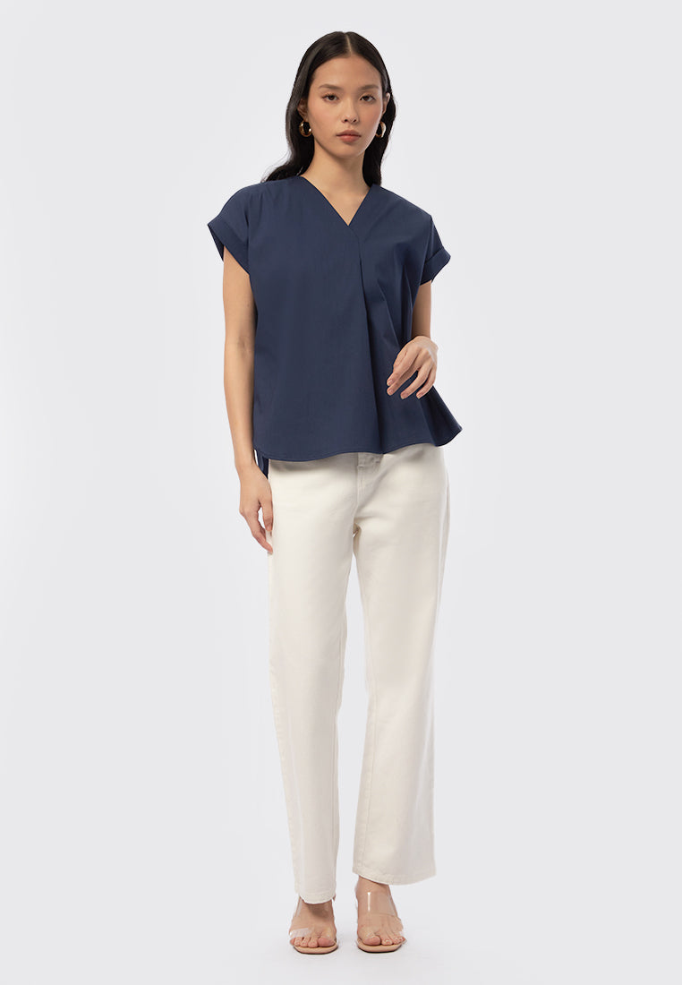 O-Ring Short Sleeve Blouse