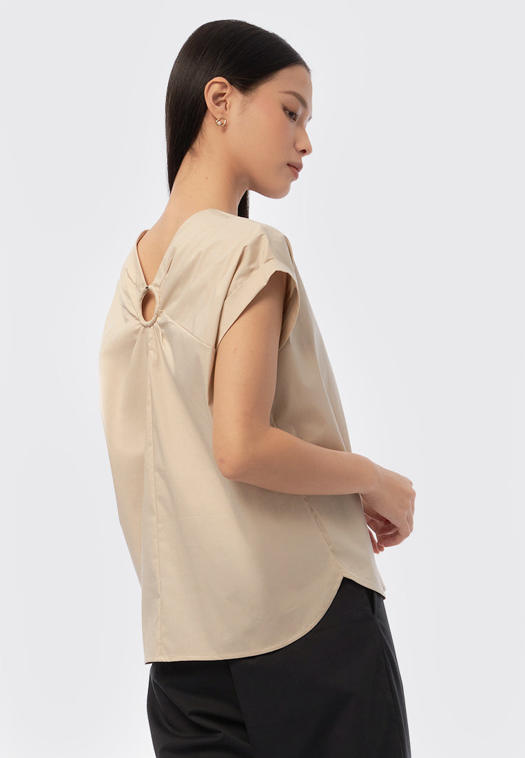 O-Ring Short Sleeve Blouse