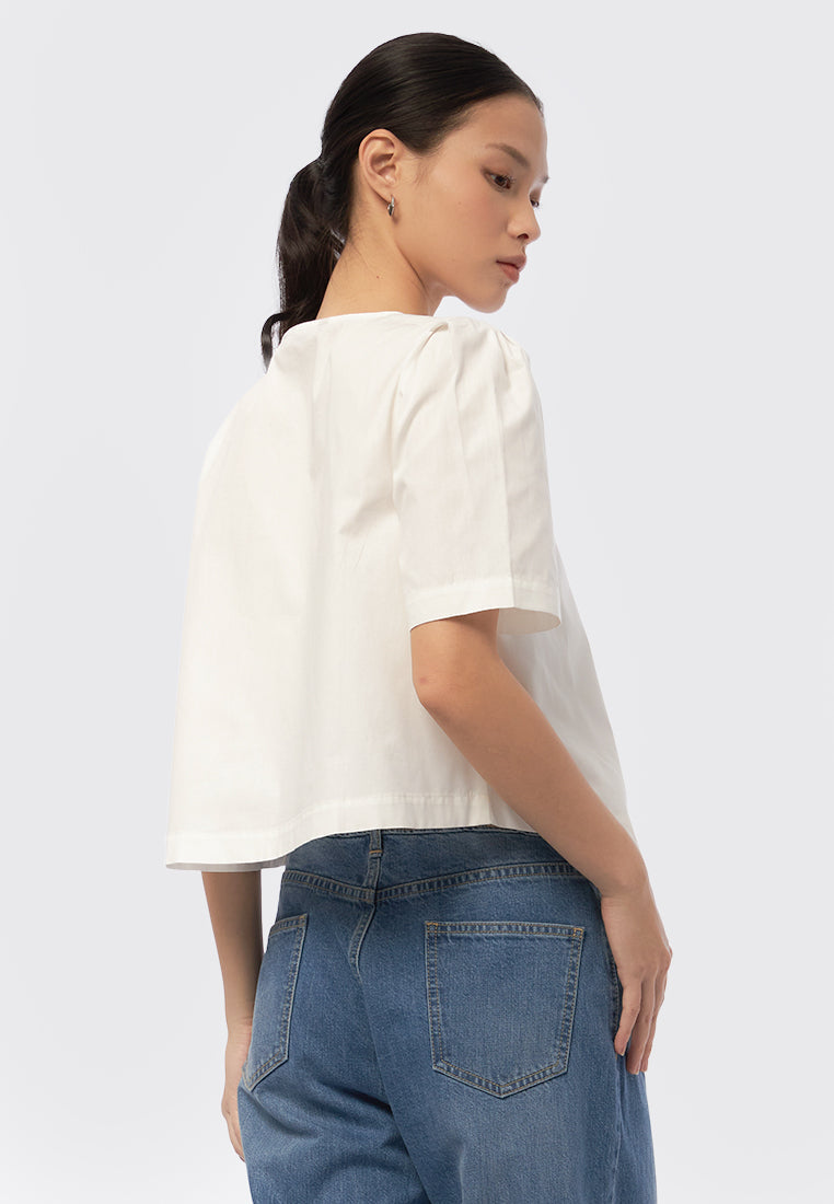 Asymmetrical Short Sleeve Blouse