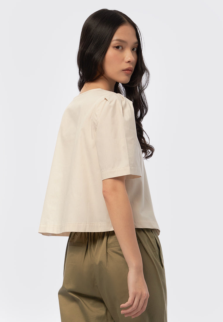 Asymmetrical Short Sleeve Blouse