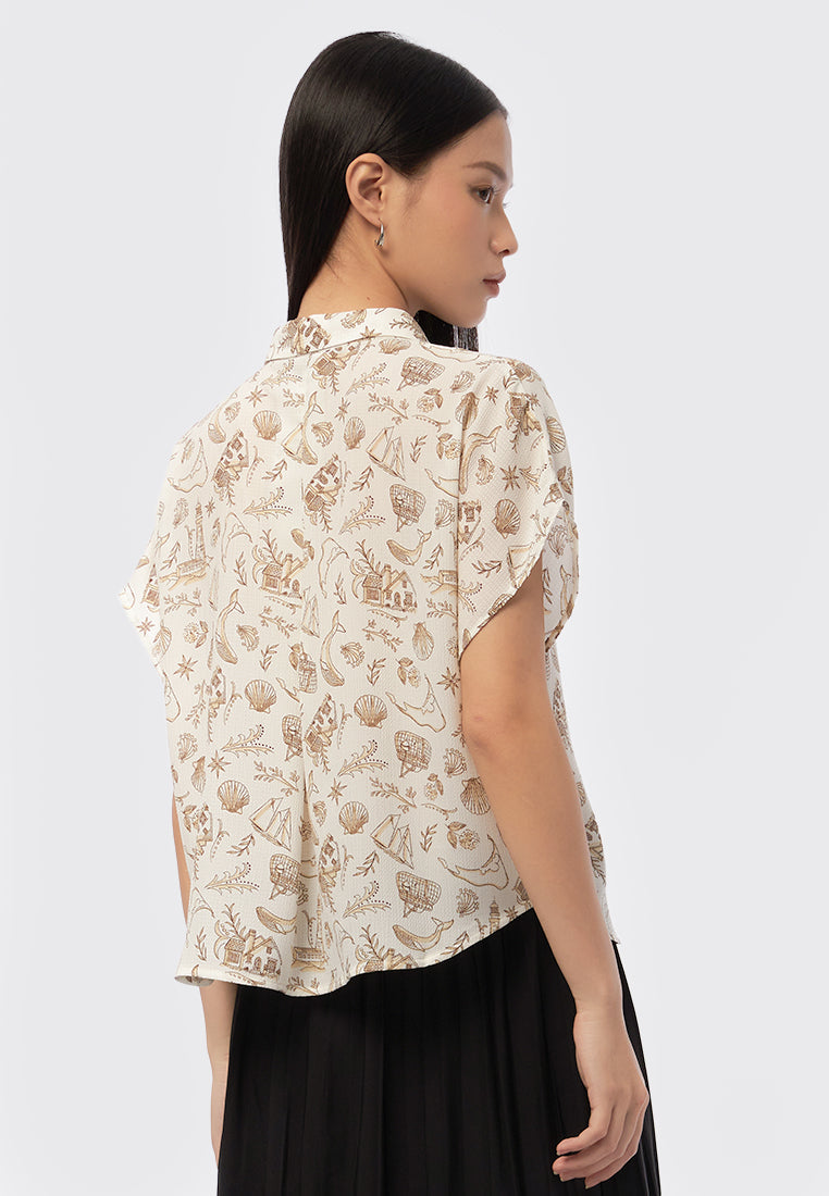 Printed Short Sleeves Blouse