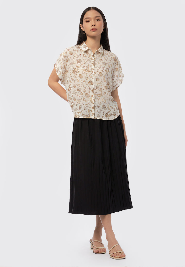 Printed Short Sleeves Blouse