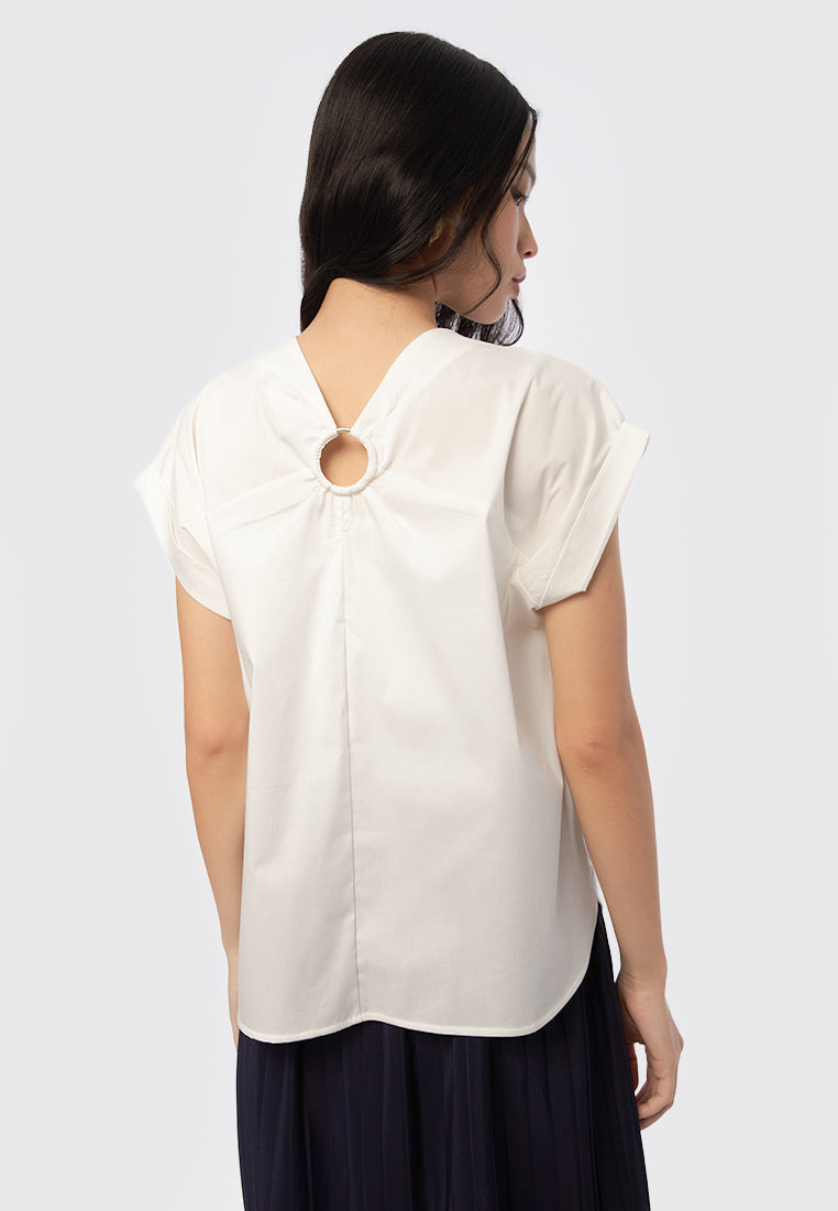 O-Ring Short Sleeve Blouse