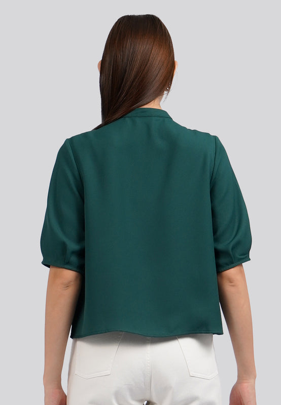 Round Neck Puff Sleeve Blouse
