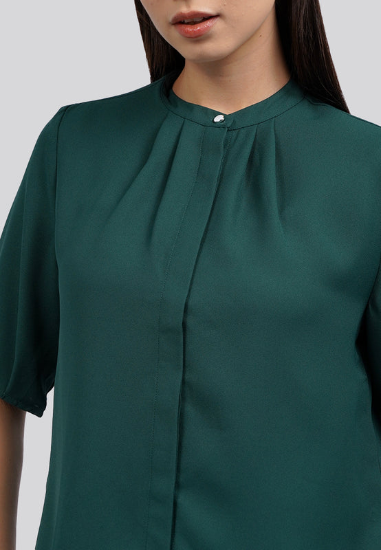 Round Neck Puff Sleeve Blouse