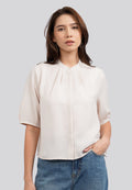 Round Neck Puff Sleeve Blouse