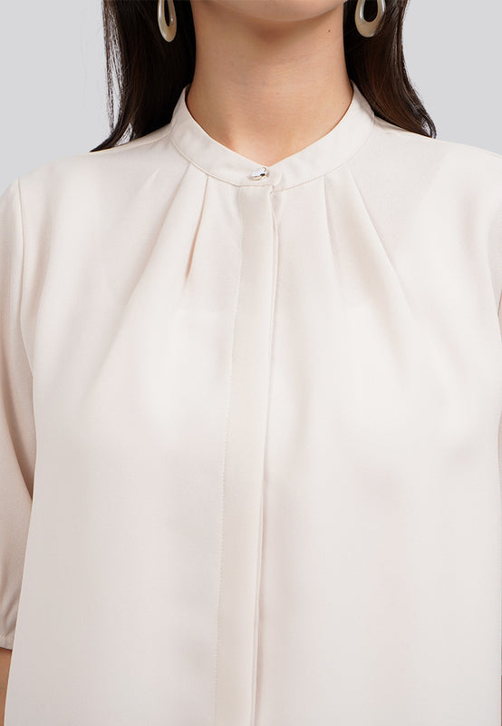 Round Neck Puff Sleeve Blouse