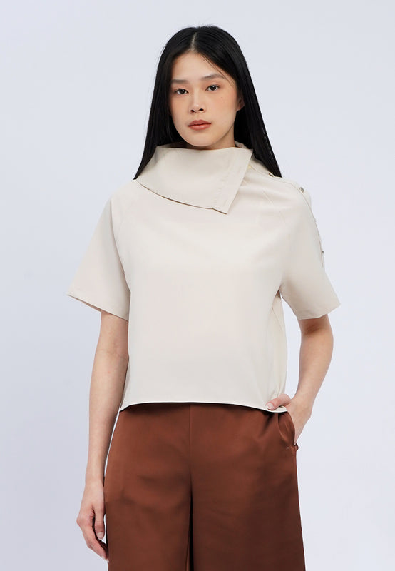 Asymmetrical Collar Blouse