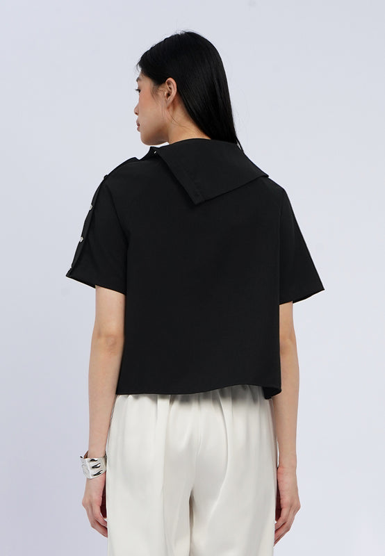 Asymmetrical Collar Blouse