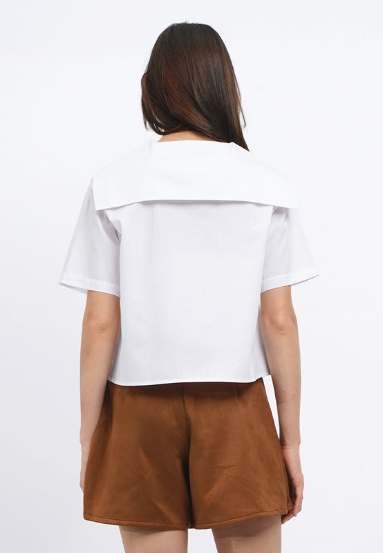 Short Sleeve Sailor Collar Shirt