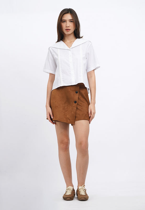 Short Sleeve Sailor Collar Shirt