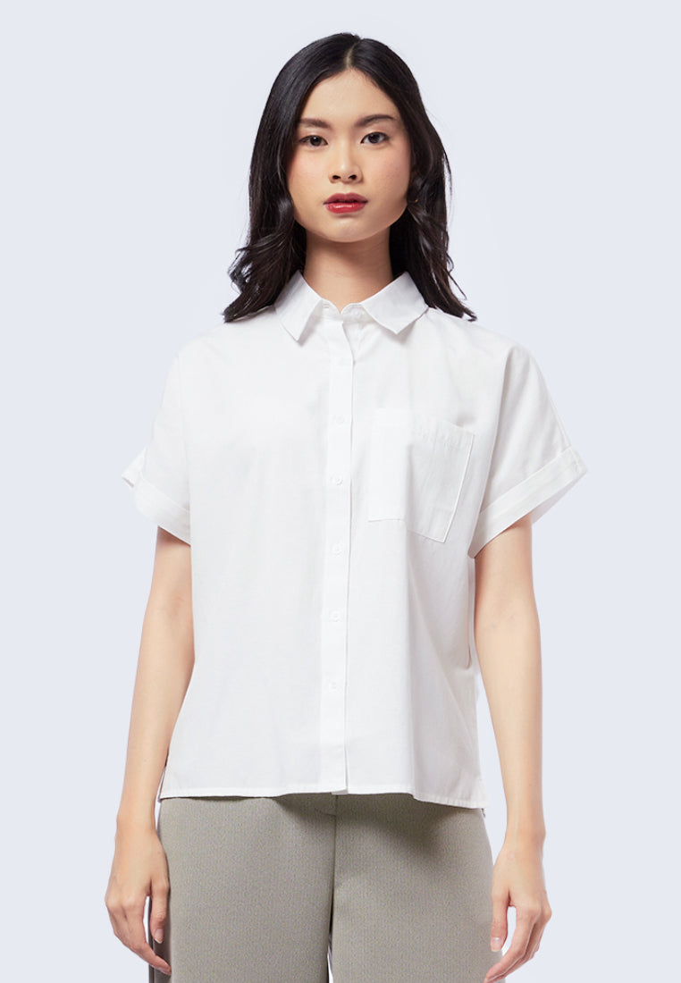 Short Sleeve Boxy Shirt with Pocket