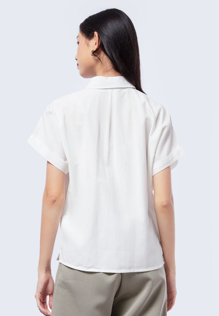 Short Sleeve Boxy Shirt with Pocket