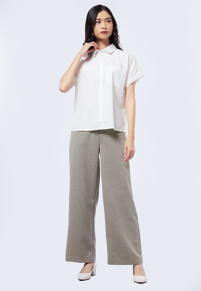 Short Sleeve Boxy Shirt with Pocket