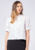 Short Balloon Sleeve Blouse