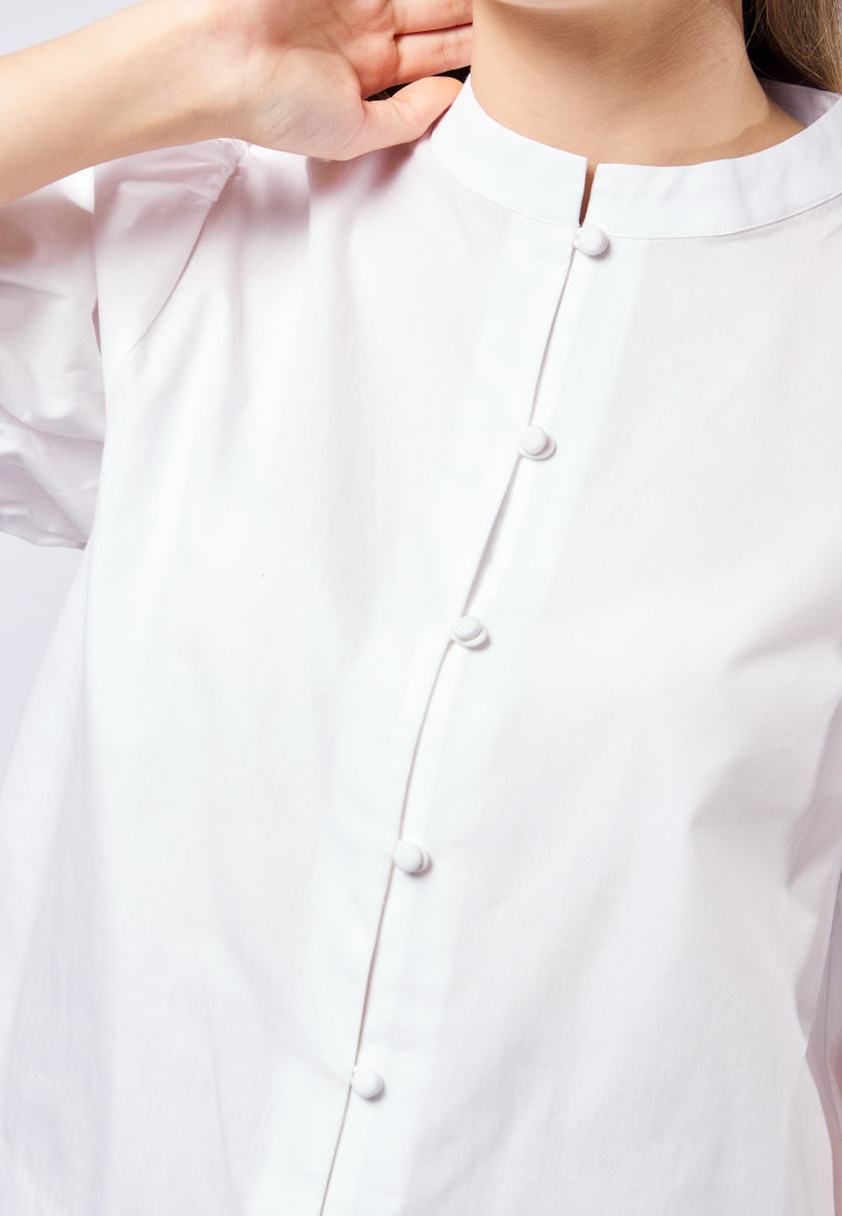 Short Balloon Sleeve Blouse